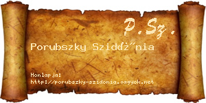 Porubszky Szidónia névjegykártya